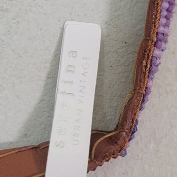 Serafina Anthropologie Necklace Purple/Yellow/Brown Beaded Necklace/Choker NWT - Picture 6 of 7